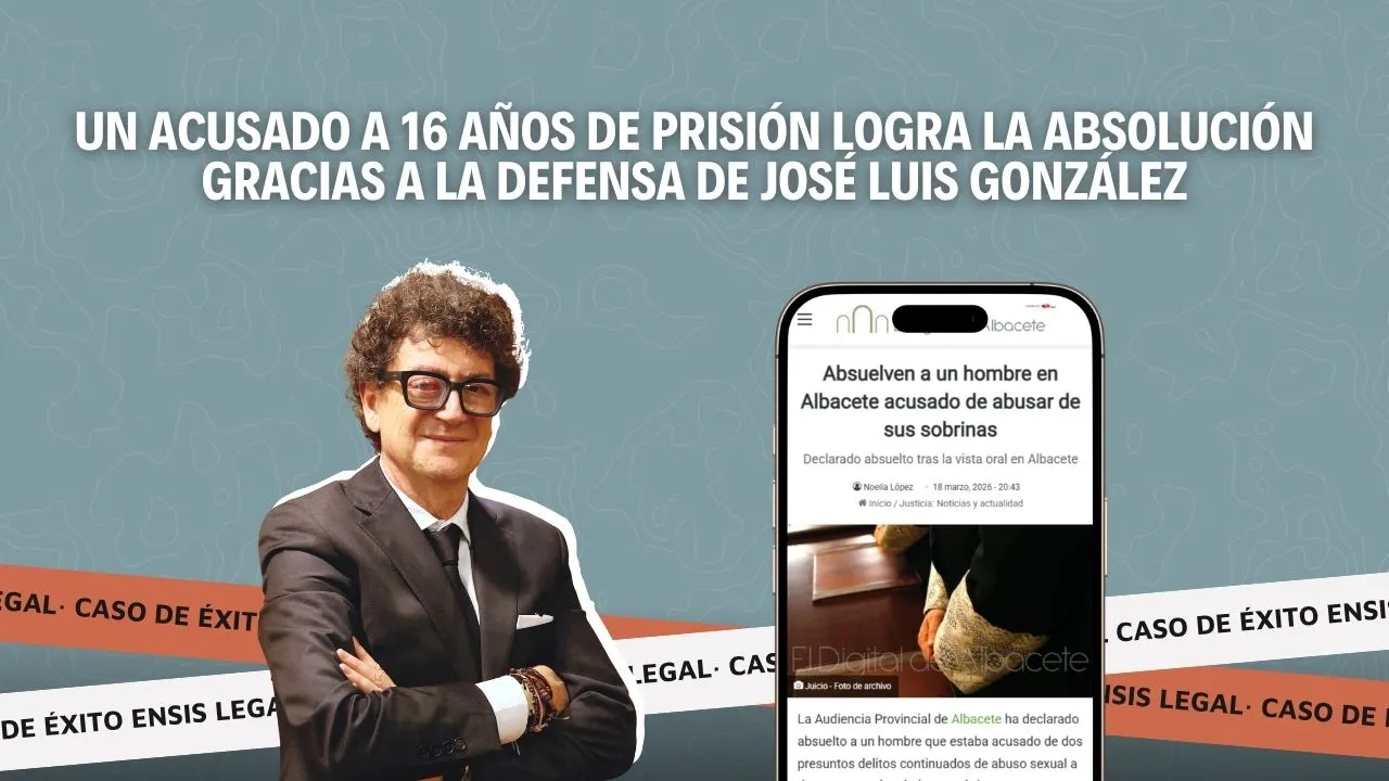 Portada del artículo «Un acusado a 16 años de prisión logra la absolución gracias a la defensa de José Luis González»